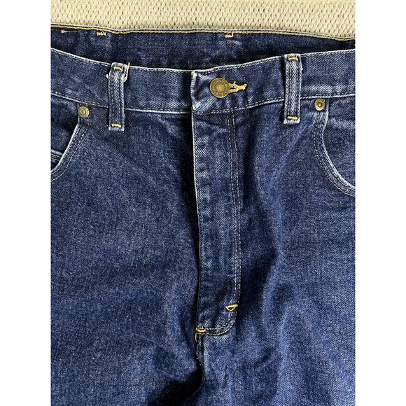 Wrangler Rugged Wear Jeans Mens 38X30 Dark Blue Relaxed Straight - Picture 4 of 12